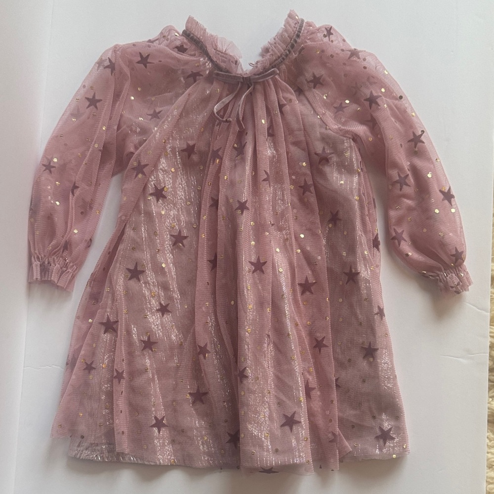 Cat & Jack Pink Tulle Dress with Gold Stars